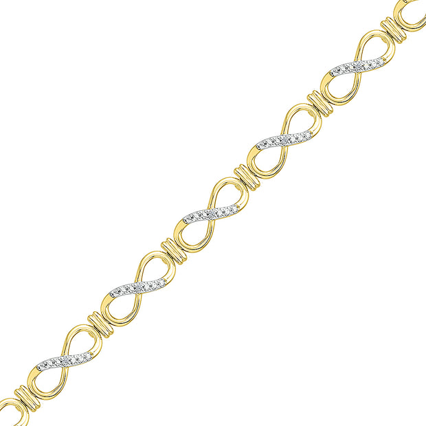 Yellow Gold Diamond Bracelet With Infinity Symbols
