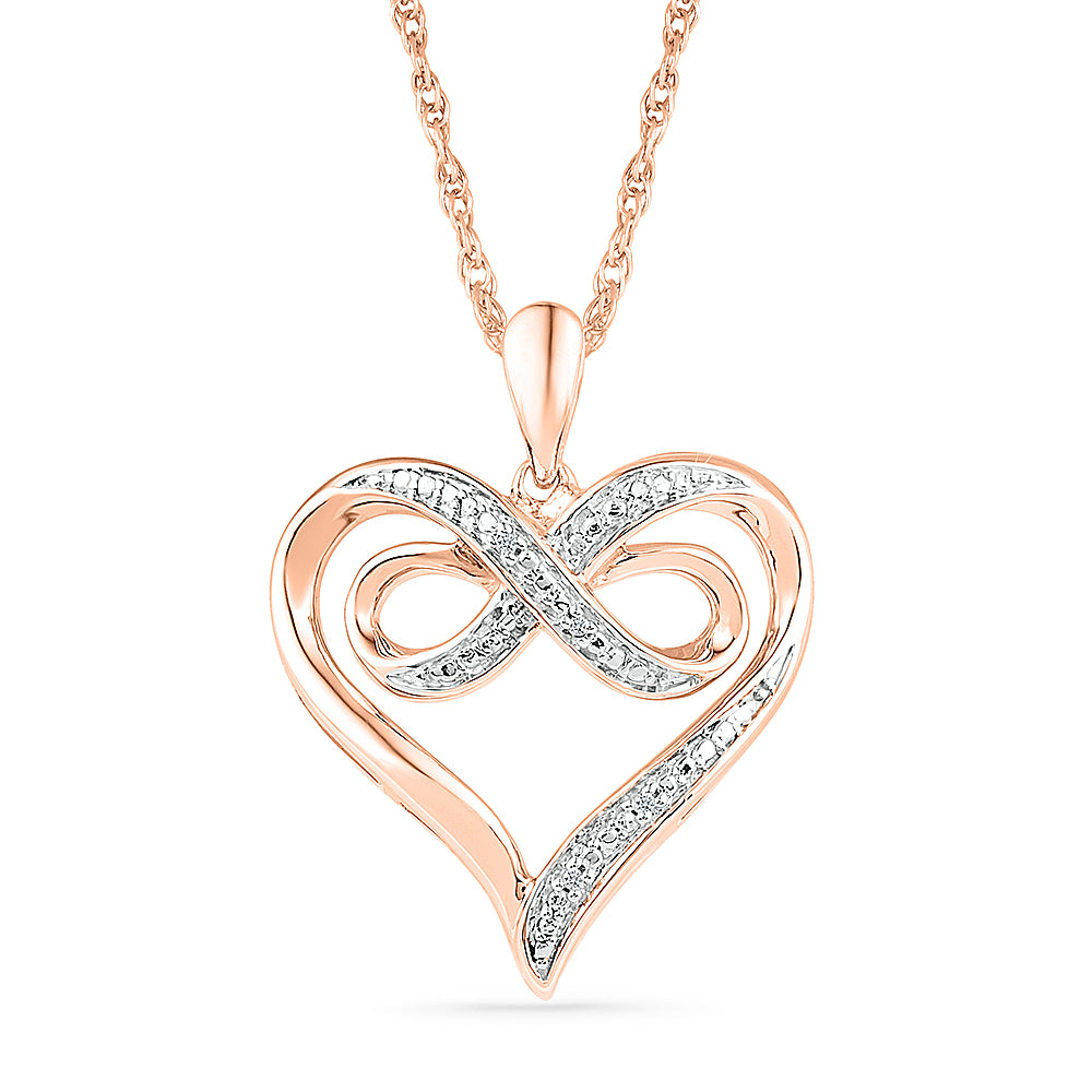 KATARINA Two Row Infinity Diamond Pendant Necklace (1/20 cttw GH, I2/I –  Katarina.com