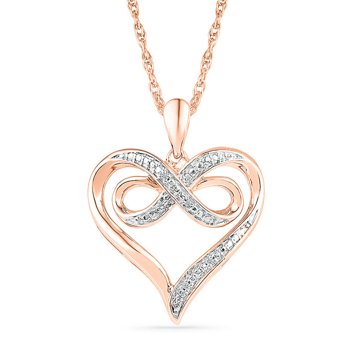 Rose Gold Heart & Infinity Necklace