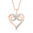 Rose Gold Heart & Infinity Necklace