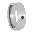 Women's Wedding Band With Bezel Set Sapphire