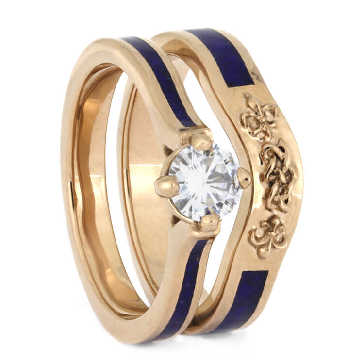 Lapis Lazuli Bridal Set In Rose Gold