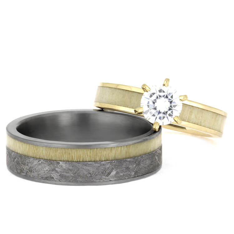 Aspen Wood Wedding Ring Set