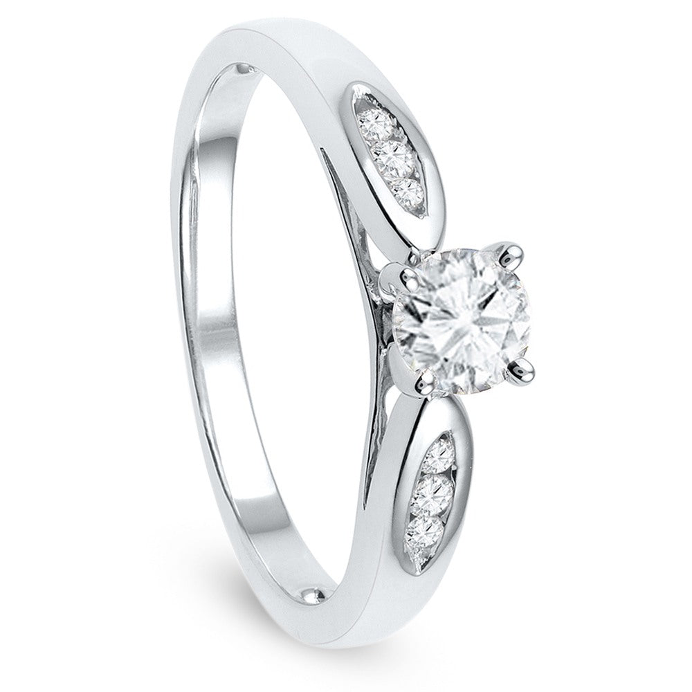 Diamond Engagement Ring Made With Sterling Silver-SHRE027465-SS - Jewelry by Johan