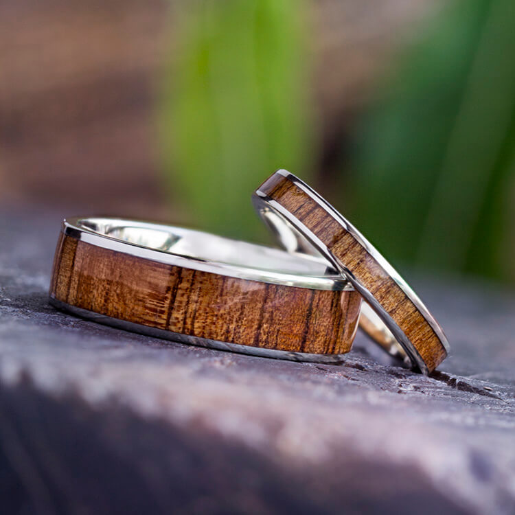 Wooden Wedding Ring Set