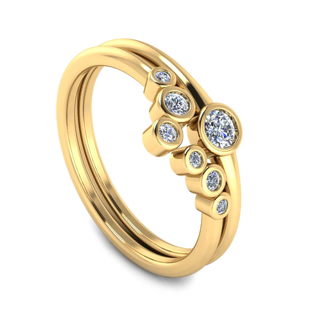Modern Diamond Bridal Set in 10k Yellow Gold-2984 - Jewelry by Johan