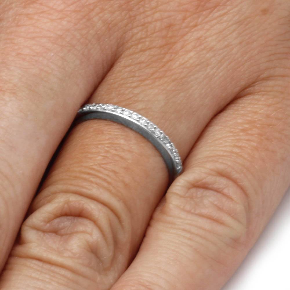Half Eternity Diamond Wedding Band in Sterling Silver-SHRF025515CTW-SS - Jewelry by Johan
