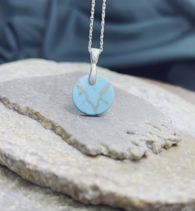 Genuine, Kingman Turquoise Circle Necklace