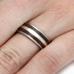 Dinosaur Bone Wedding Band with Yellow Gold Pinstripe-2777 - Jewelry by Johan