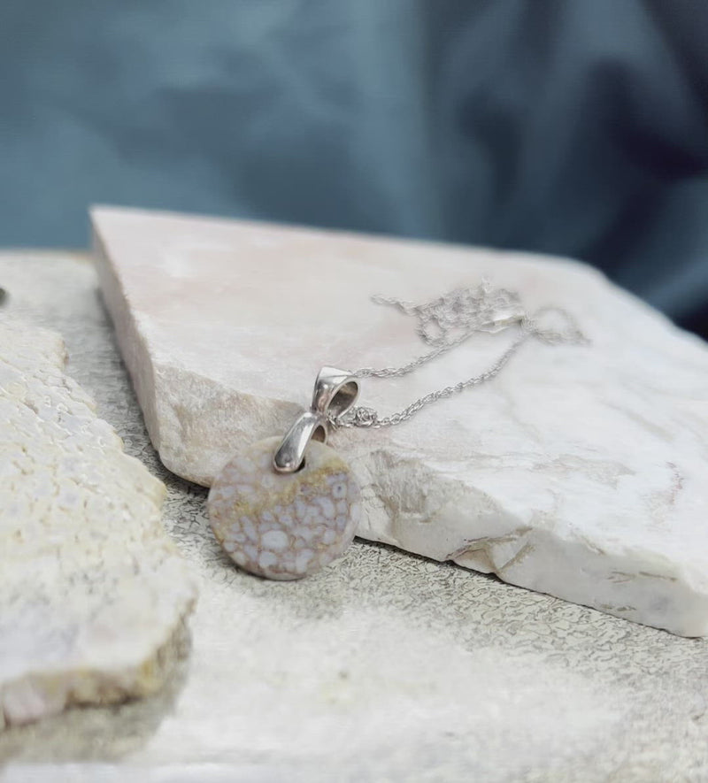 Dinosaur Fossil Circle Pendant Necklace