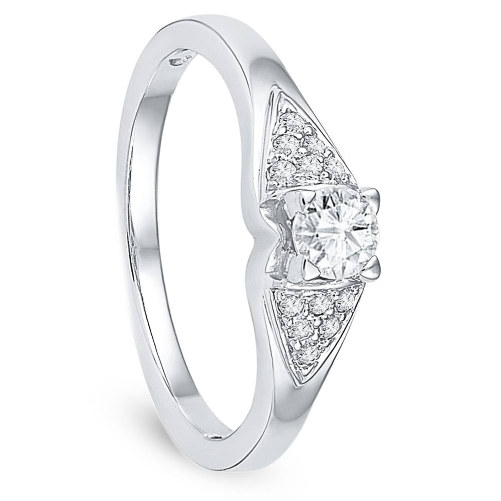 Diamond Encrusted Engagement Ring in Sterling Silver-SHRP027453-SS - Jewelry by Johan