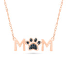 Rose Gold Dog Mom Necklace