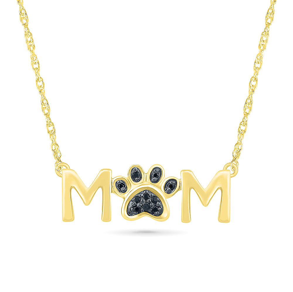 Yellow Gold Dog Mom Necklace