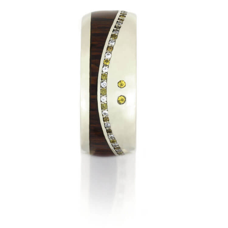 Wood Eternity Wedding Band, Gemstone Ring With White Gold-DJ1017WG - Jewelry by Johan