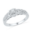 Halo Diamond Engagement Ring in Sterling Silver-SHRP072961DAW-SS - Jewelry by Johan