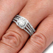 1 Carat TW Halo Diamond Engagement Ring With Matching Band - Jewelry by Johan
