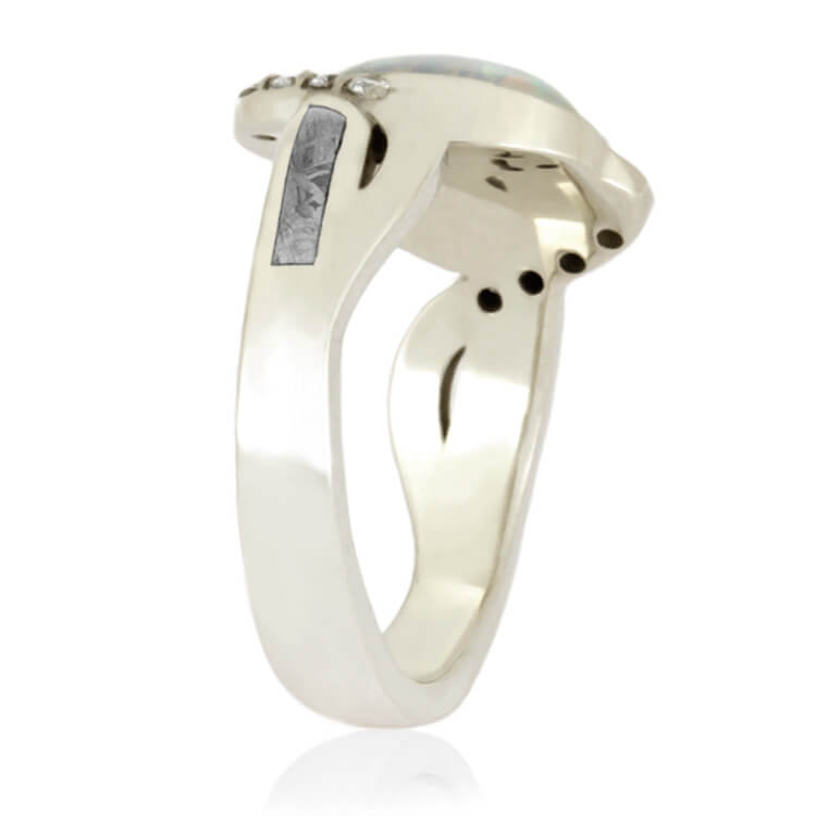 Opal Engagement Ring With Meteorite And Diamond Accents-2543 - Jewelry by Johan