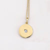 Yellow gold diamond disc necklace with adjustable chain