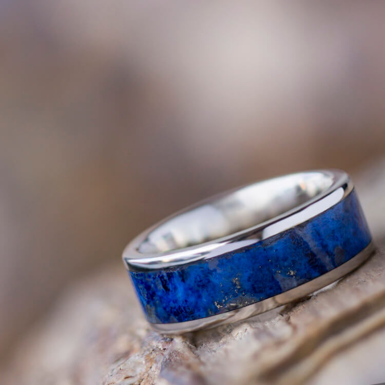 Men's Lapis Lazuli Wedding Band-2524 - Jewelry by Johan