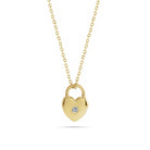Heart Shaped Lock Necklace With Stone