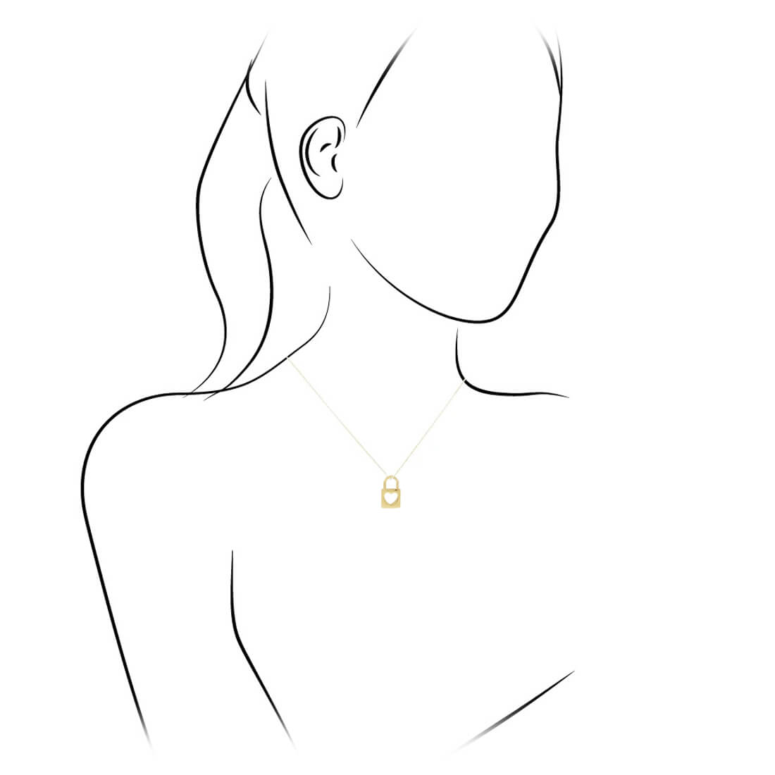 Tiny Lock Pendant With Heart Cut-Out