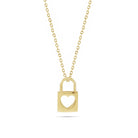 Tiny Lock Pendant With Heart Cut-Out