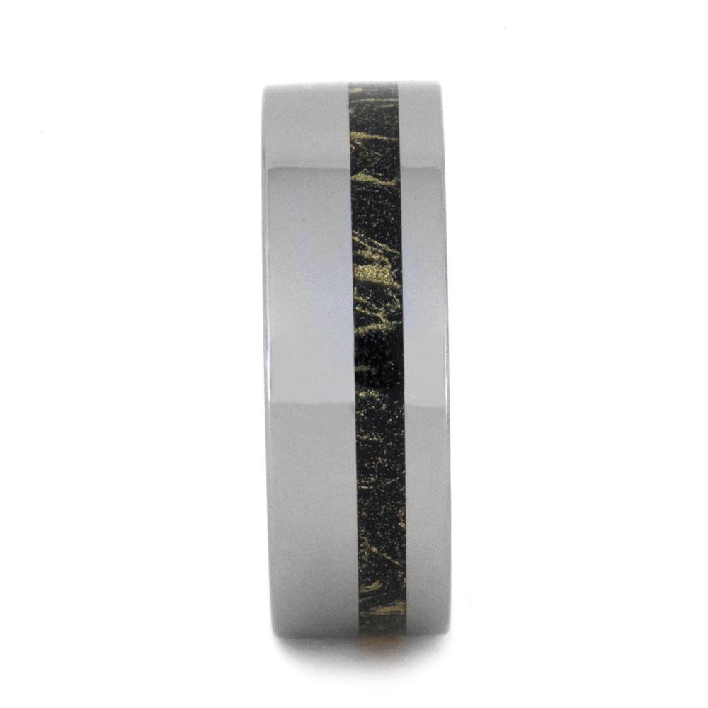 Tungsten Wedding Band with Black and Gold Composite Mokume Gane-2987 - Jewelry by Johan