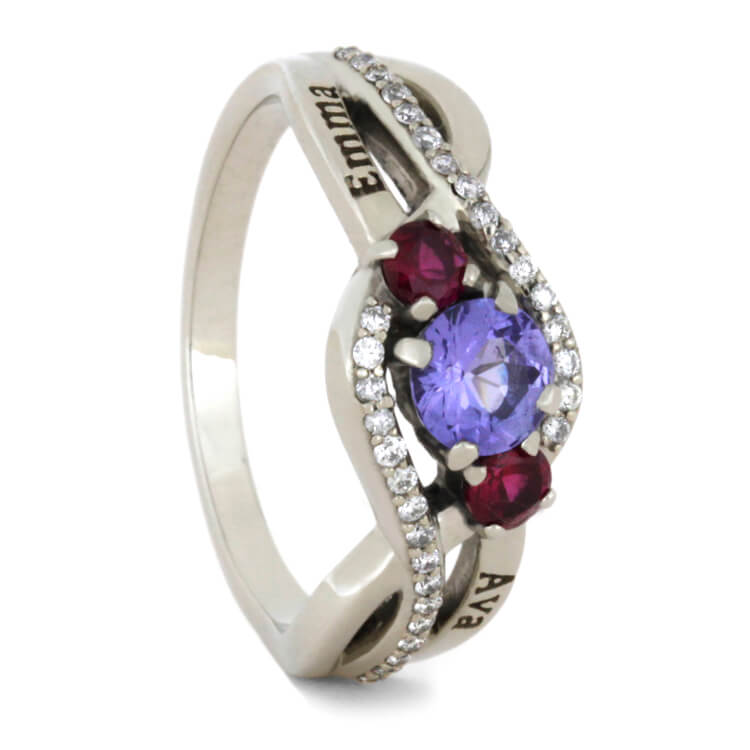 Tanzanite Engagement Ring With Ruby & Diamond Accents, White Gold | Jewelry  by Johan