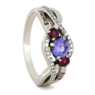 Tanzanite Engagement Ring With Ruby And Diamond Accents, White Gold-2308 - Jewelry by Johan