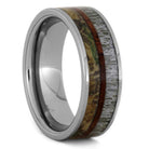 Tungsten Ring With Antler, King Wood And Camo Inlay, Size 9.75-RS9300 - Jewelry by Johan