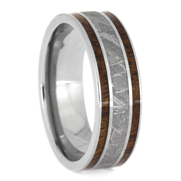 Gibeon Meteorite Wedding Ring Set