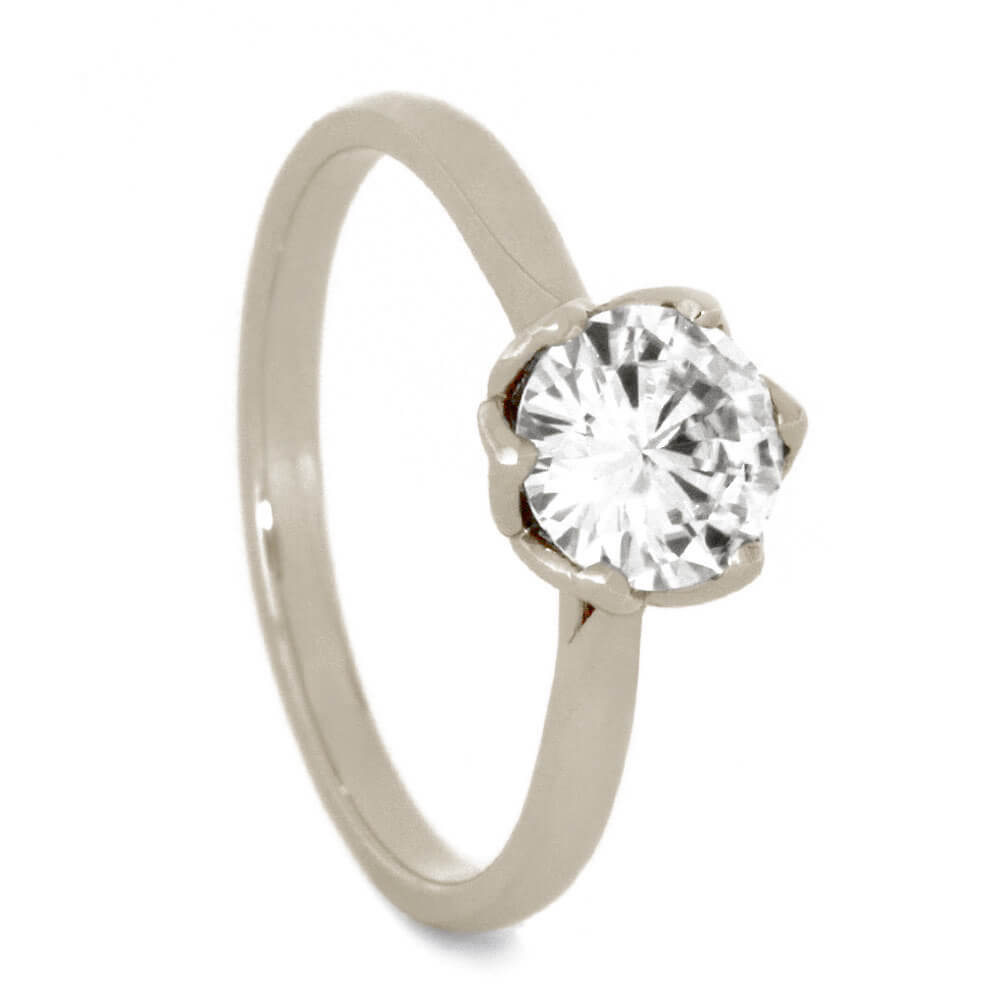 Moissanite Engagement Ring With A Flower Setting-3506 - Jewelry by Johan