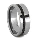 Titanium Ring With A Deer Antler Cross Inlay-2869 - Jewelry by Johan