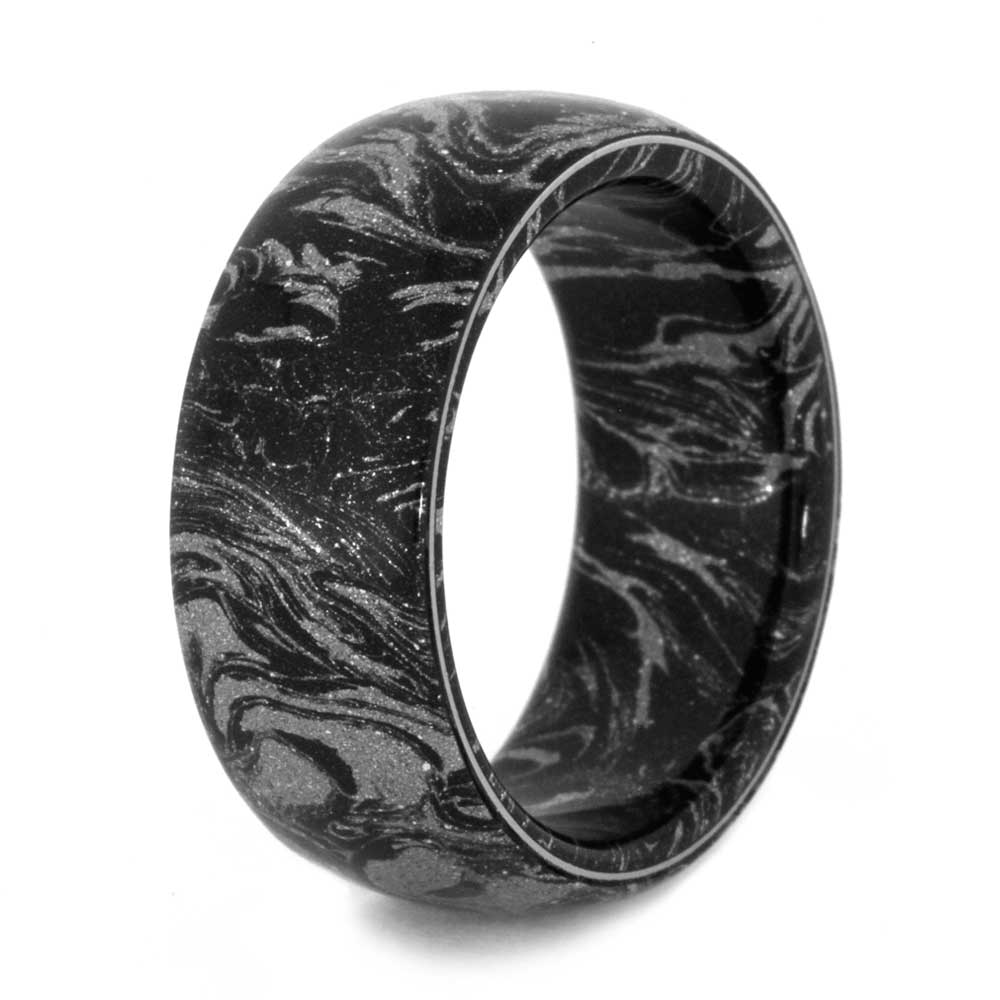 Mens Wedding Band, Black and White Mokume Gane Ring-2990 - Jewelry by Johan
