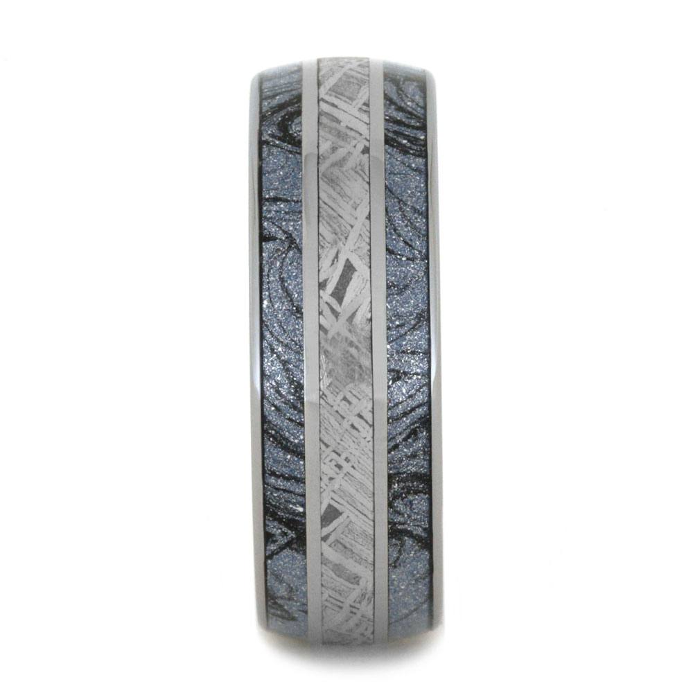 Tungsten Ring With Cobaltium Composite Mokume And Meteorite Inlays-2855 - Jewelry by Johan
