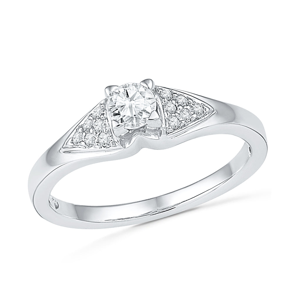 Diamond Encrusted Engagement Ring in Sterling Silver-SHRP027453-SS - Jewelry by Johan