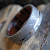 Meteorite Wedding Ring With Wood Sleeve, Ironwood Ring-3305 - Jewelry by Johan