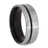 Caribbean Rosewood Ring In Brushed Titanium, Size 9.75-RS10051 - Jewelry by Johan