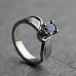Blue Sapphire Engagement Ring, Meteorite Ring, White Gold Ring-3363 - Jewelry by Johan