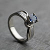 Blue Sapphire Engagement Ring, Meteorite Ring, White Gold Ring-3363 - Jewelry by Johan
