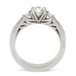 Three Stone Diamond Engagement Ring With Meteorite in Platinum-2669 - Jewelry by Johan