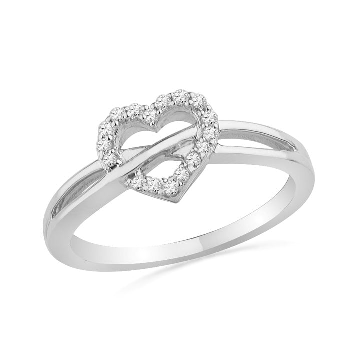 Diamond Crisscross Heart Promise Ring-SHRH072419 - Jewelry by Johan