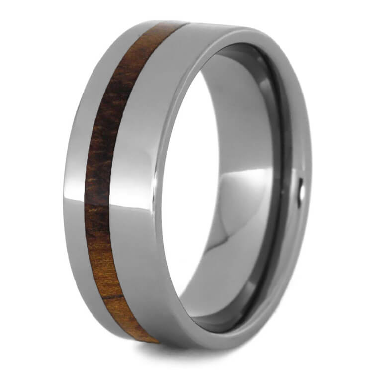 Tropical Koa Wood Ring, Tungsten Wedding Band, Natural Ring-2712 - Jewelry by Johan
