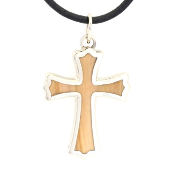 Solid Gold and Wood Custom Cross Pendant