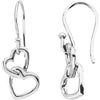 Heart Earrings made of Sterling Silver, Dangle Earrings-ST7016 - Jewelry by Johan