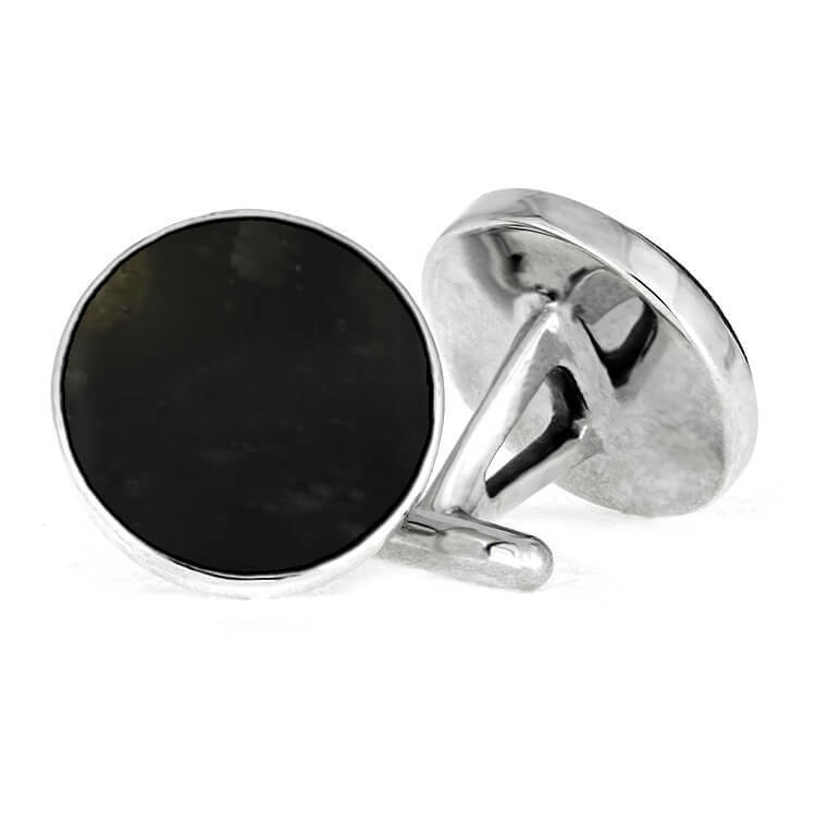 Round Black Cuff Links, Springbok Horn | Jewelry by Johan