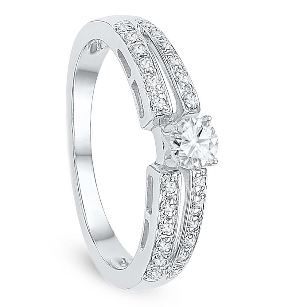 Diamond Engagement Ring, Sterling Silver Ring-SHRP025489-SS - Jewelry by Johan