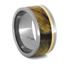Interchangeable Ring With Buckeye Burl And Bronze Inlays, Size 12.25-RS9213 - Jewelry by Johan