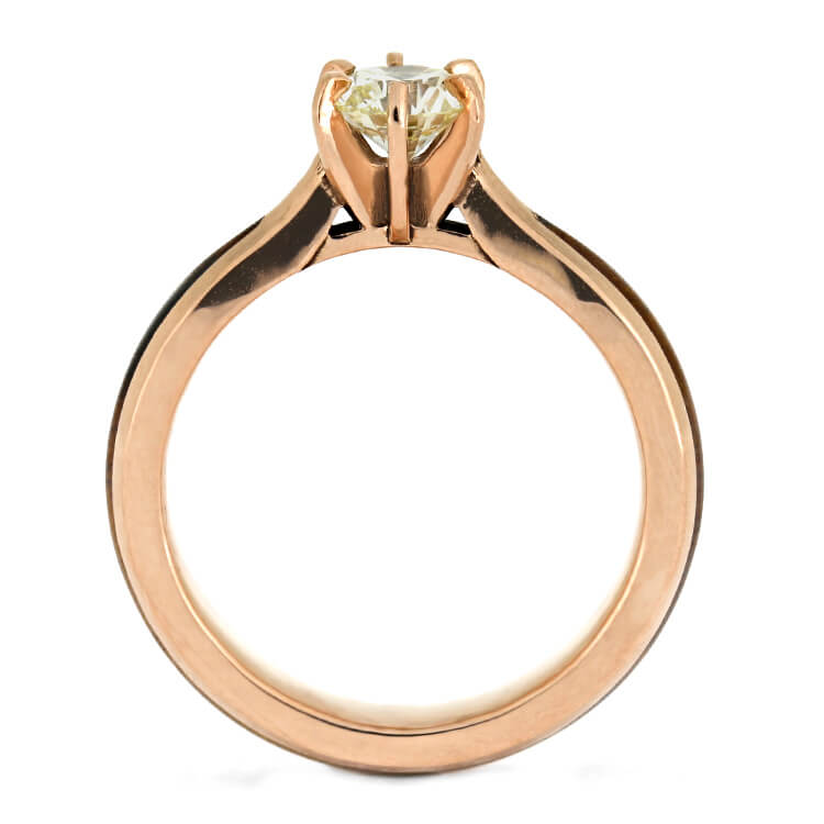 Diamond Solitaire Engagement Ring In Rose Gold With Ironwood-3686 - Jewelry by Johan