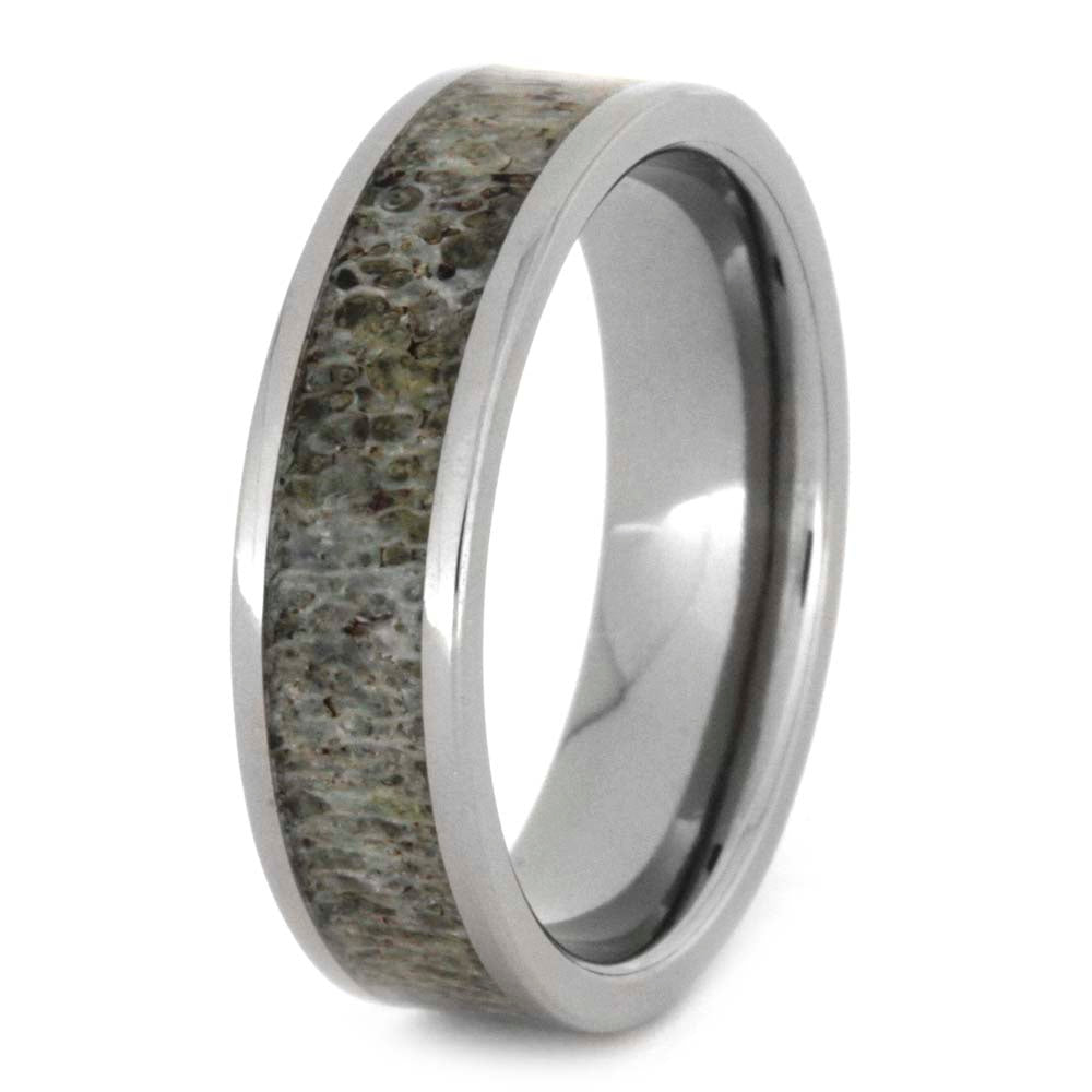 6mm Titanium Deer Antler Wedding Band, In Stock-SIG3007 - Jewelry by Johan